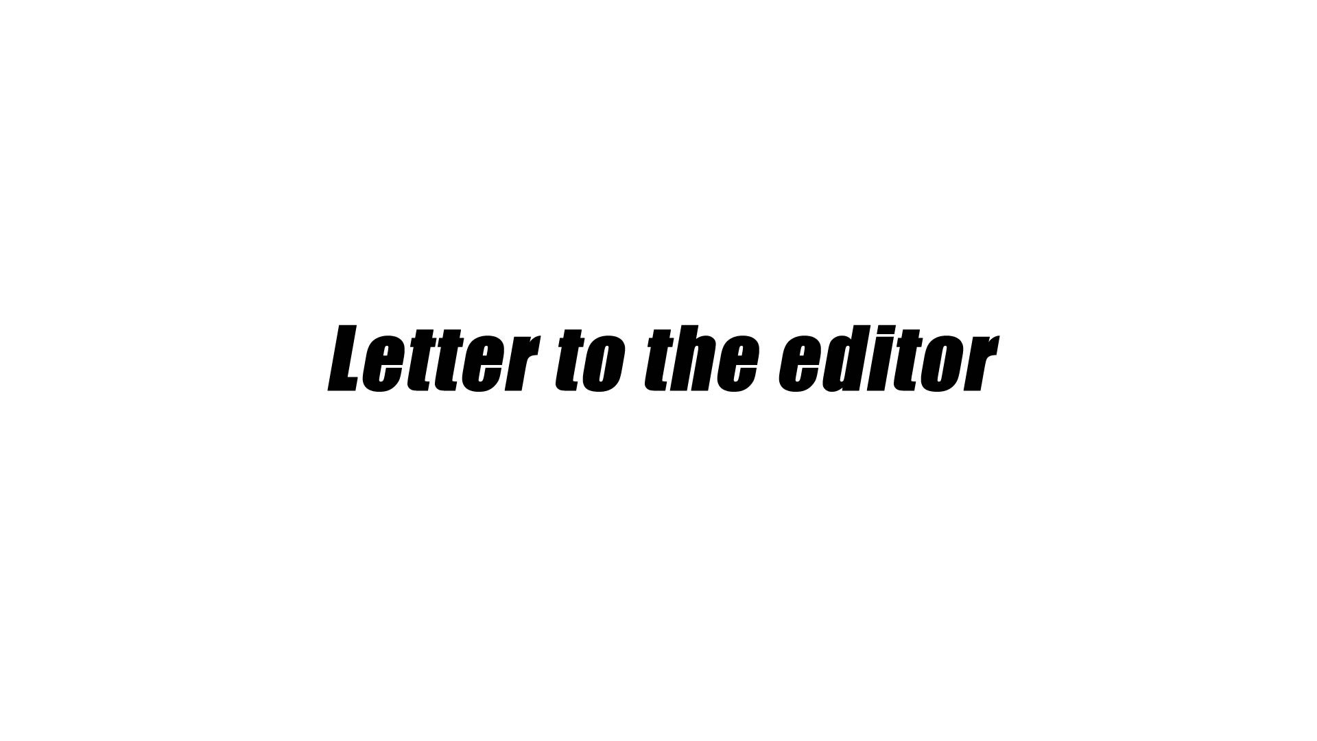 Letter to the editor
